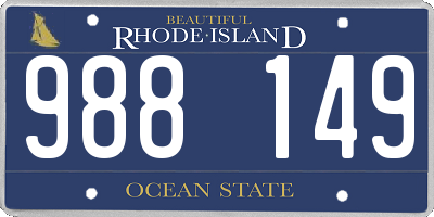 RI license plate 988149