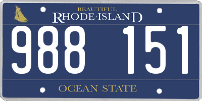 RI license plate 988151