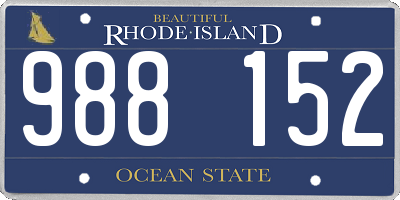 RI license plate 988152