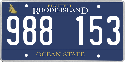 RI license plate 988153