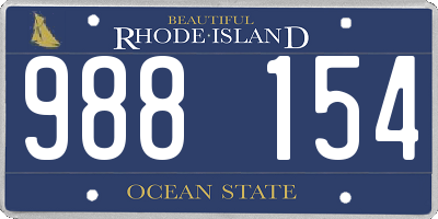 RI license plate 988154