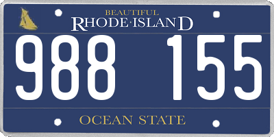 RI license plate 988155