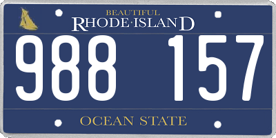 RI license plate 988157