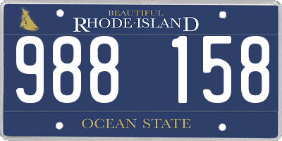 RI license plate 988158