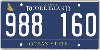 RI license plate 988160