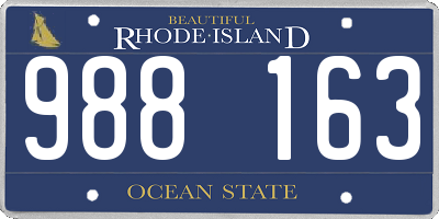 RI license plate 988163