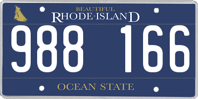 RI license plate 988166