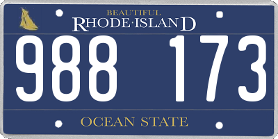 RI license plate 988173