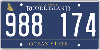 RI license plate 988174