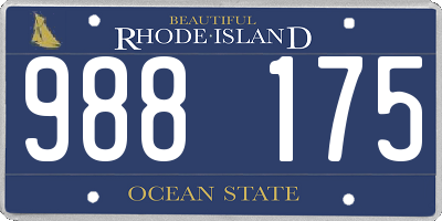 RI license plate 988175