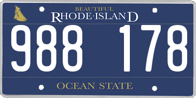 RI license plate 988178