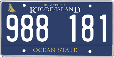 RI license plate 988181