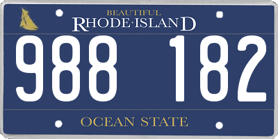 RI license plate 988182