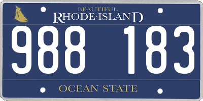 RI license plate 988183