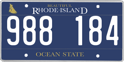 RI license plate 988184