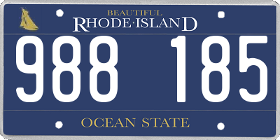 RI license plate 988185