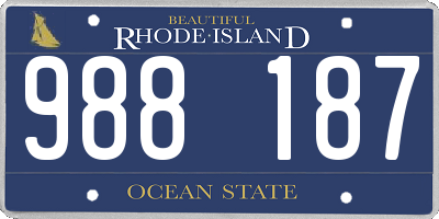 RI license plate 988187