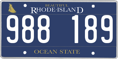 RI license plate 988189