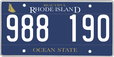 RI license plate 988190