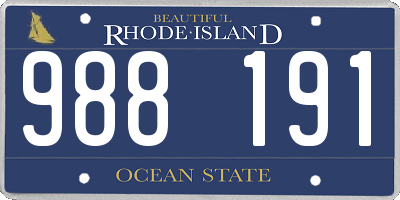 RI license plate 988191