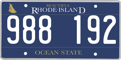 RI license plate 988192