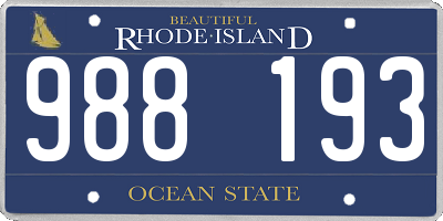 RI license plate 988193