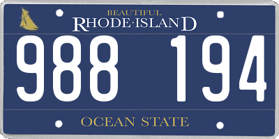 RI license plate 988194