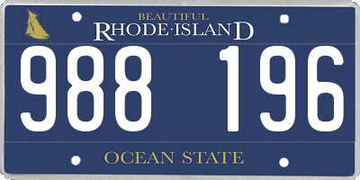 RI license plate 988196