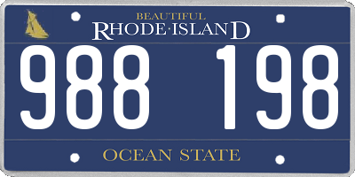 RI license plate 988198