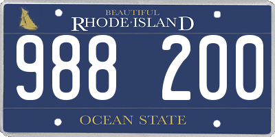 RI license plate 988200