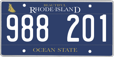 RI license plate 988201