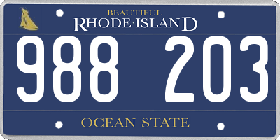 RI license plate 988203