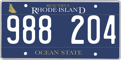 RI license plate 988204