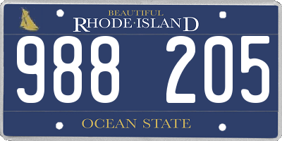 RI license plate 988205