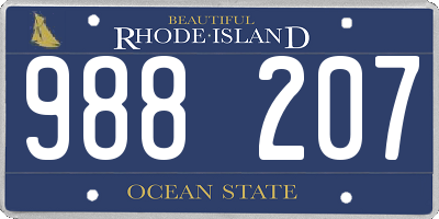 RI license plate 988207