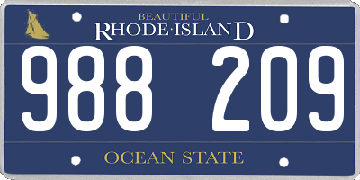 RI license plate 988209