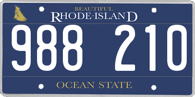 RI license plate 988210