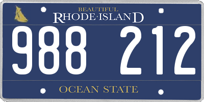 RI license plate 988212