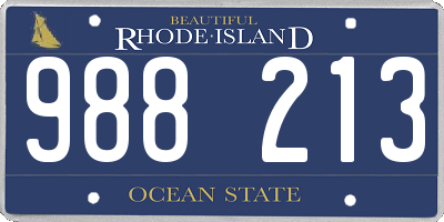 RI license plate 988213