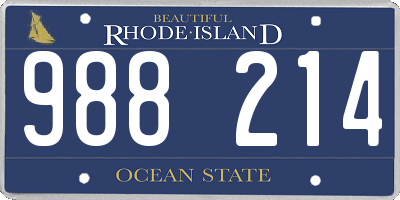 RI license plate 988214