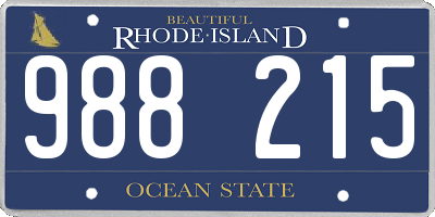 RI license plate 988215