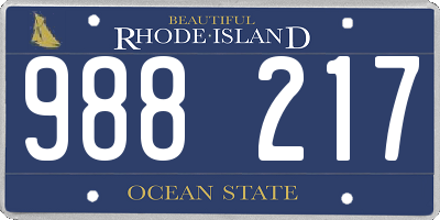 RI license plate 988217