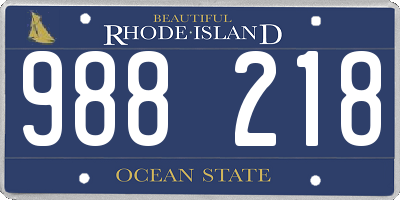 RI license plate 988218