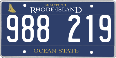 RI license plate 988219