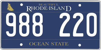 RI license plate 988220