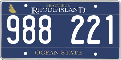 RI license plate 988221