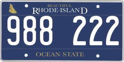 RI license plate 988222