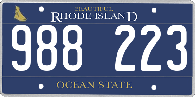 RI license plate 988223