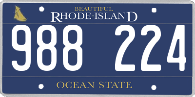 RI license plate 988224