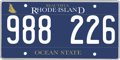 RI license plate 988226